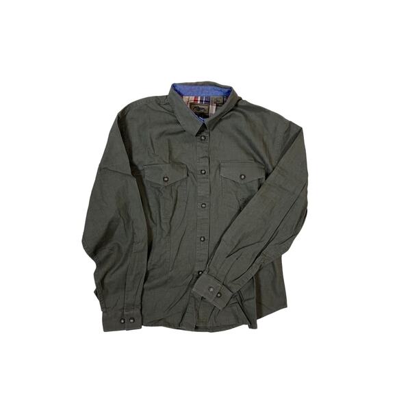 Roper Tops - Vintage Roper Dark‎ Green Linen Cotton Button Down Shirt Women’s Medium Western
